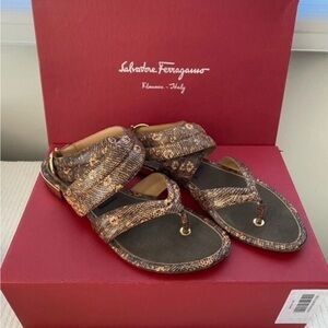 Authentic Salvatore Ferragamo Snakeskin Pattern Sandals